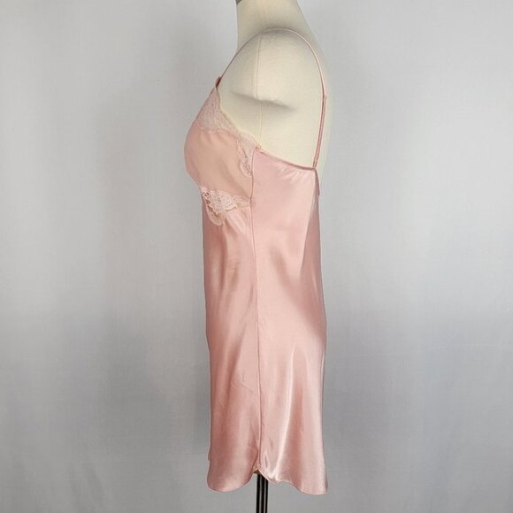 Vintage Victorias Secret Chemise Slip Dress Small Babydoll Pink Coquette Y2K 90s - Picture 4 of 12